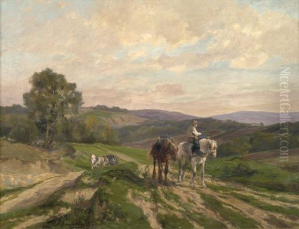 Retour Des Champs Oil Painting by Charles Henri Quinton