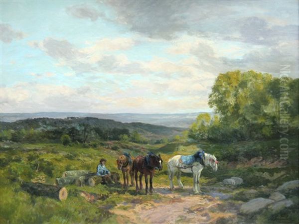 Le Retour Des Champs Oil Painting by Clement (Charles-Henri) Quinton