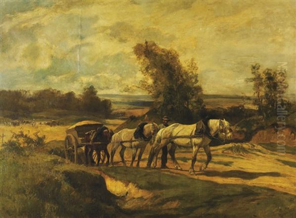 La Carriere Oil Painting by Clement (Charles-Henri) Quinton