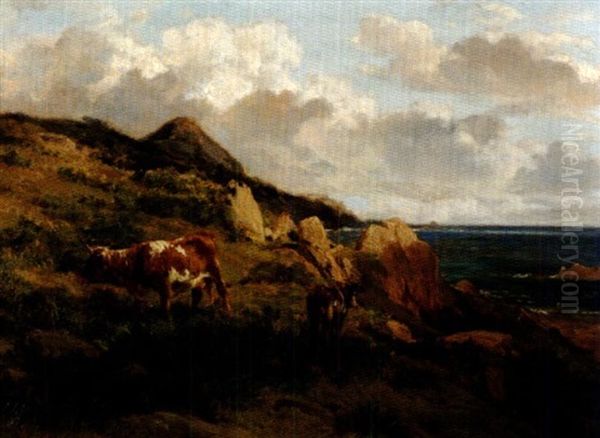 Paturage Breton Oil Painting by Clement (Charles-Henri) Quinton