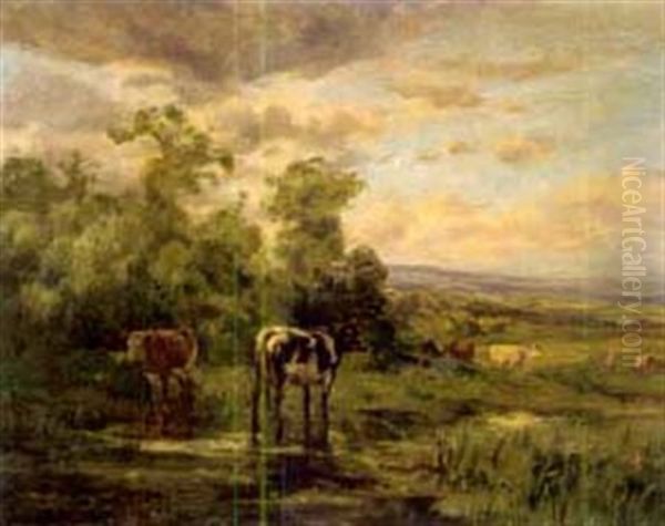 Landschaft Mit Kuhen by Clement (Charles-Henri) Quinton