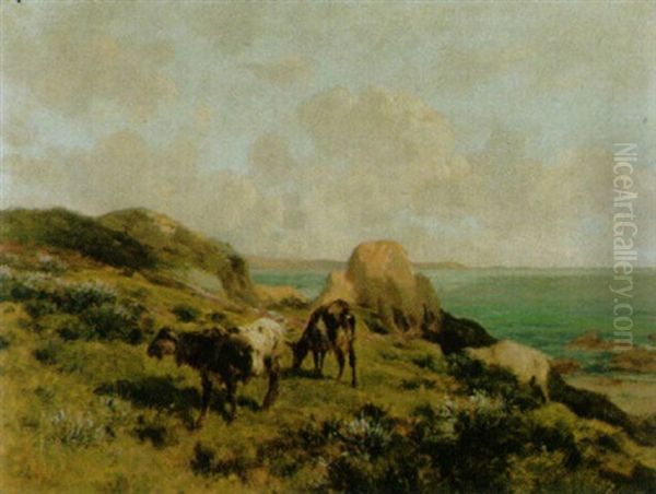 Sommerliche Kustenlandschaft Oil Painting by Clement (Charles-Henri) Quinton