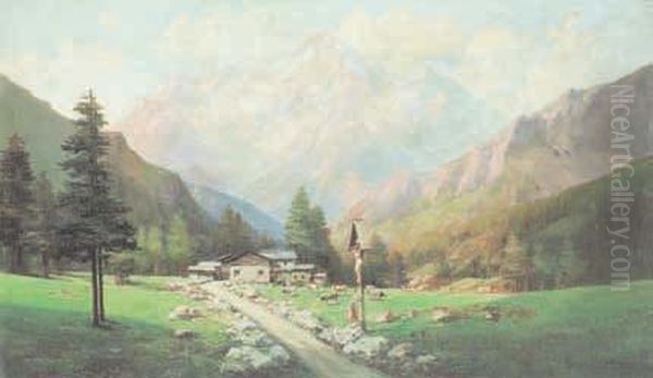 Paesaggio Montano Oil Painting by Jean-Baptiste Bonacina