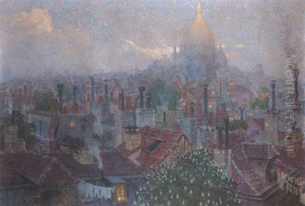 Blick Auf Sacre Coeur Von Montmartre Oil Painting by Rudolf Quittner