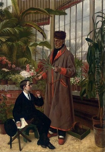 The Botanical Lesson Oil Painting by Edouard Quitton