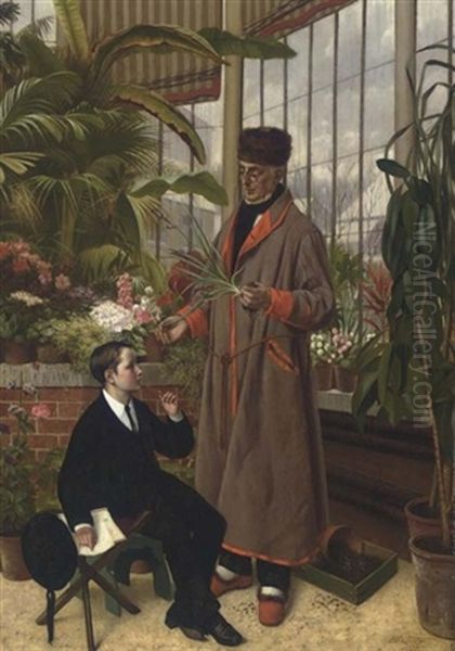 The Botanical Lesson Oil Painting by Edouard Quitton