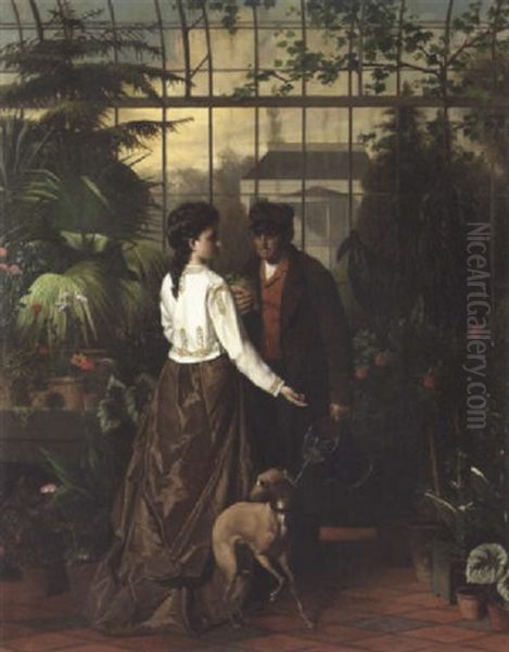 In The Palmhouse Oil Painting by Edouard Quitton