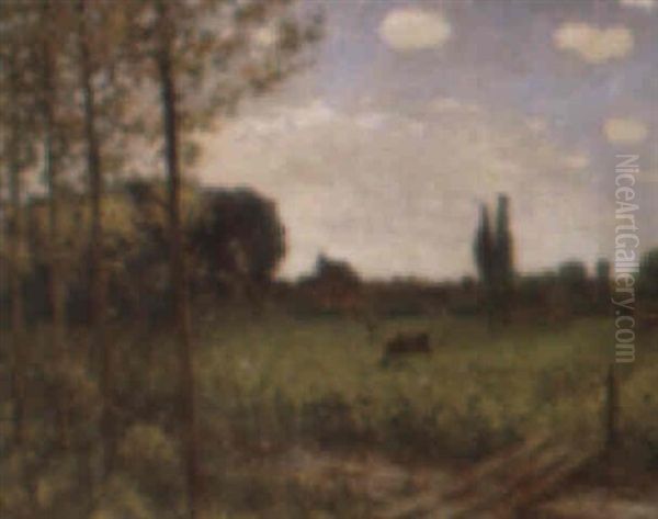 Paysage De Campagne Oil Painting by Ernest Quost