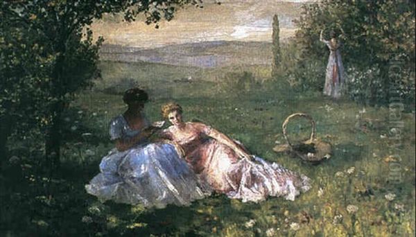 Le Dejeuner Sur L'herbe Oil Painting by Ernest Quost