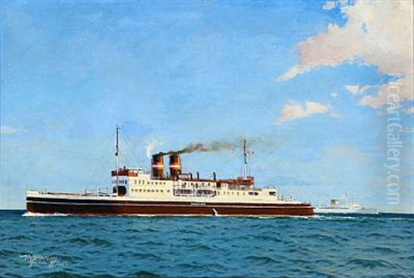 A Danish Steamship Named Danmark by Victor Qvistorff