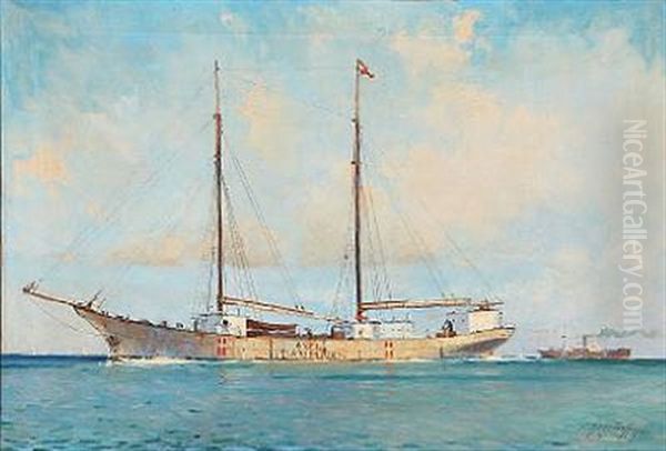 The Sailing Ship Axel Oil Painting by Victor Qvistorff