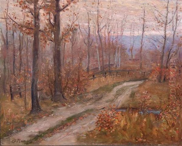 Woodland Sunset Oil Painting by George Raab