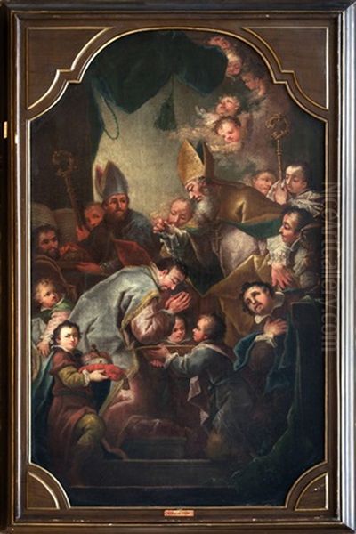 Svaty Metodej Krti Knizete Borivoje Oil Painting by Ignaz Joseph Raab