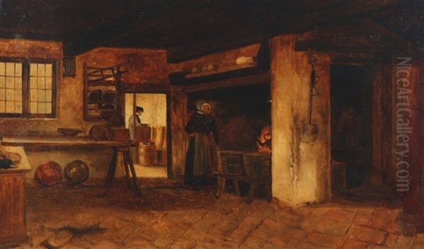 Interior Oil Painting by Peter (Johann P.) Raadsig