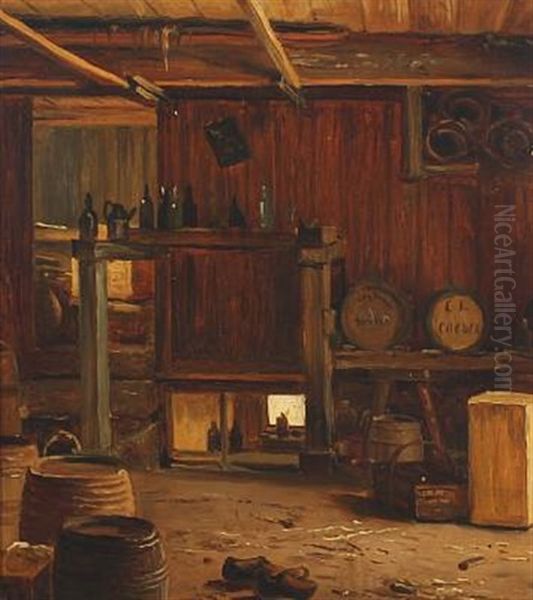 Bryggers Oil Painting by Peter (Johann P.) Raadsig