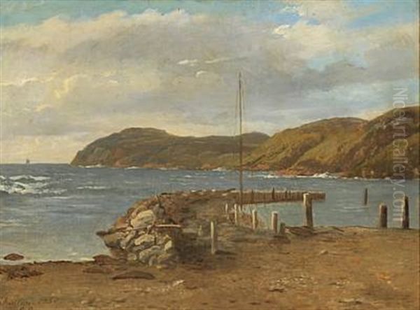 Coastal Scenery At Kullen Oil Painting by Peter (Johann P.) Raadsig