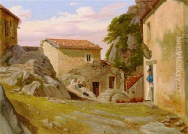 Varm Sommerdag I Cervarro, Italien Oil Painting by Peter (Johann P.) Raadsig