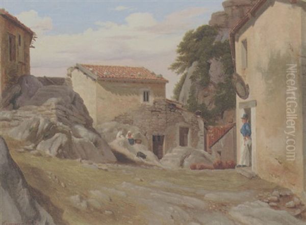 Varm Sommerdag I Cervarro, Italien Oil Painting by Peter (Johann P.) Raadsig