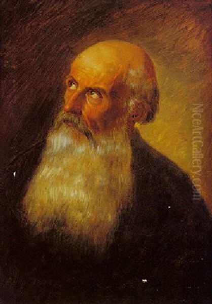 Portrait Of An Old Man Oil Painting by Peter (Johann P.) Raadsig