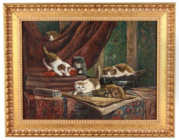 Cats Oil Painting by Cornelis Raaphorst