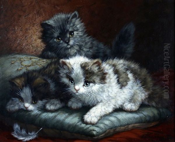 Spelende Kittens Oil Painting by Cornelis Raaphorst