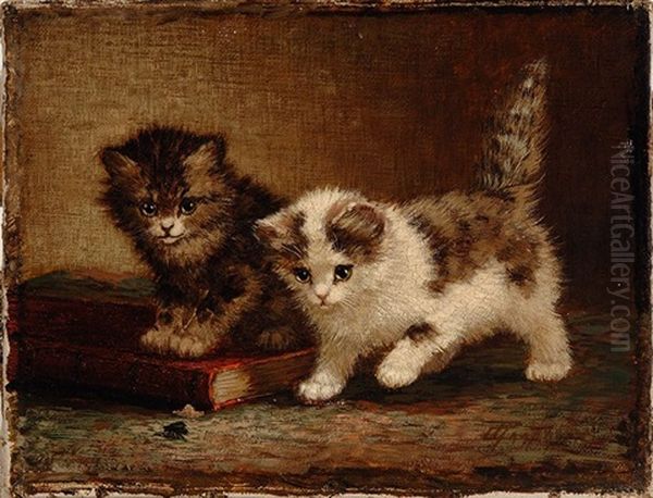 Two Kittens Oil Painting by Cornelis Raaphorst