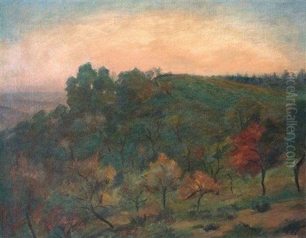 Autumn In Poddzbansko Region Oil Painting by Vaclav Rabas