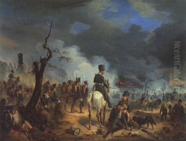 In Der Schlacht Bei Dennewitz Oil Painting by Edmund Friedrich Rabe