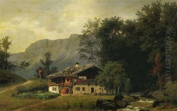 Senne An Der Ramsau Oil Painting by Otto Rabe