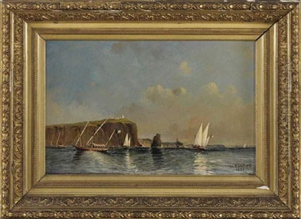 Les Cotes Bretonnes Oil Painting by Gustave Rabel