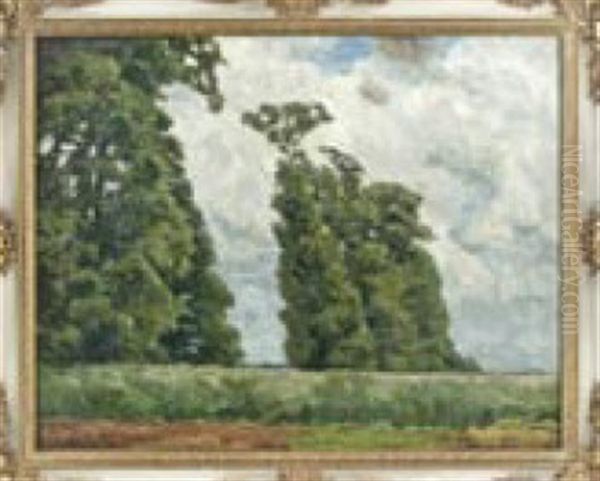 Landschaft In Gewitterstimmung Oil Painting by Fritz Wilhelm Rabending