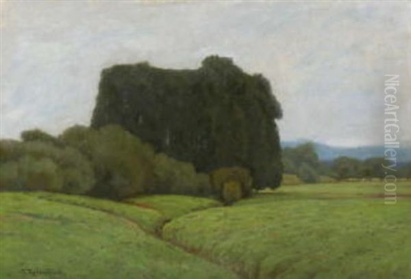 Baumlandschaft Oil Painting by Fritz Wilhelm Rabending