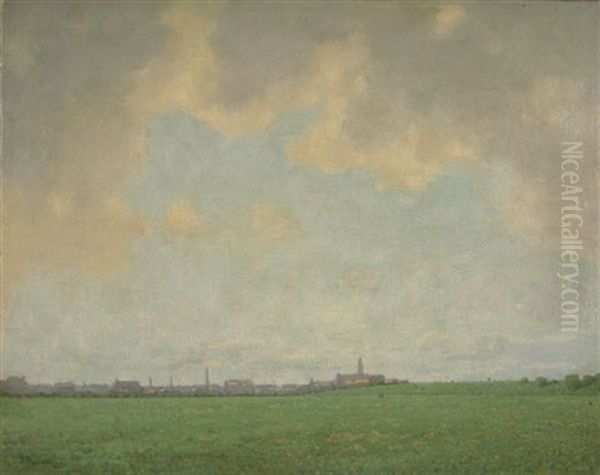 Theresienwiese Oil Painting by Fritz Wilhelm Rabending