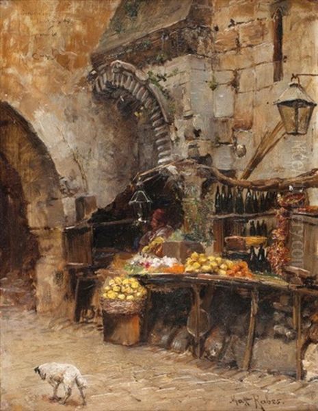 Echoppe Arabe A Jerusalem Oil Painting by Max Friedrich Rabes