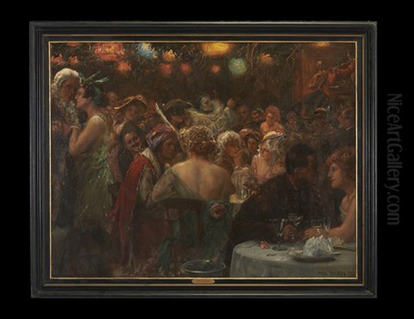 The Costume Ball Oil Painting by Max Friedrich Rabes