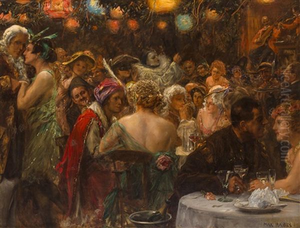 The Costume Ball Oil Painting by Max Friedrich Rabes