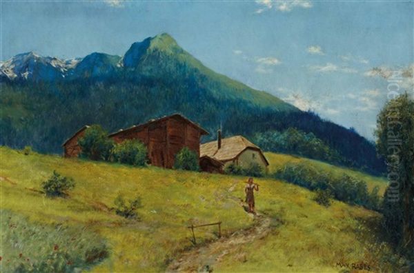 Motiv Bei Gastein Oil Painting by Max Friedrich Rabes