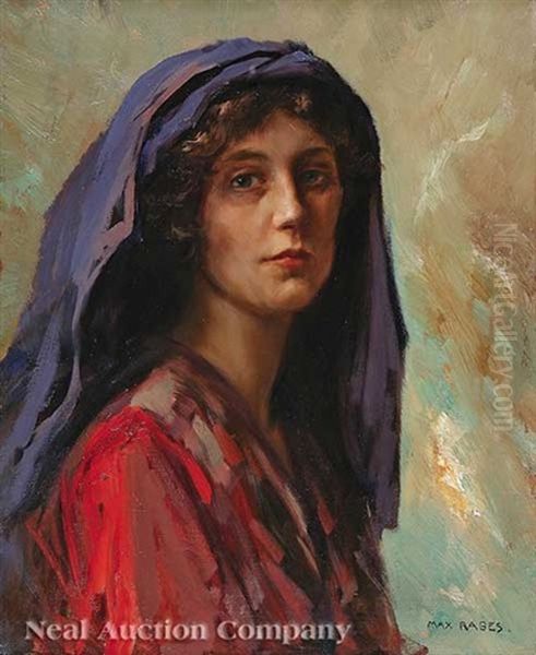 Woman Of The Levant (study) Oil Painting by Max Friedrich Rabes