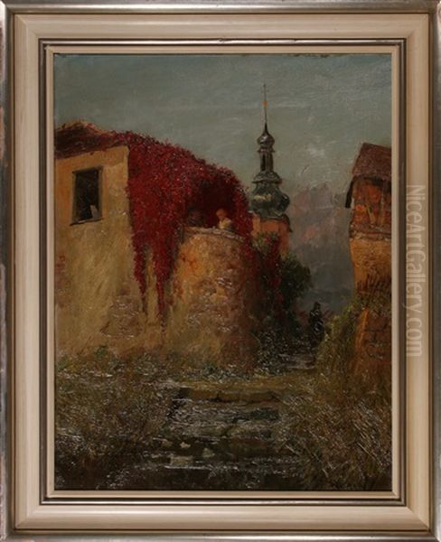 Motiv Bei Wertheim/main Oil Painting by Max Friedrich Rabes