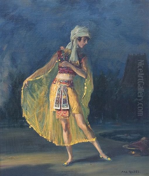 Oriental Dancer Oil Painting by Max Friedrich Rabes