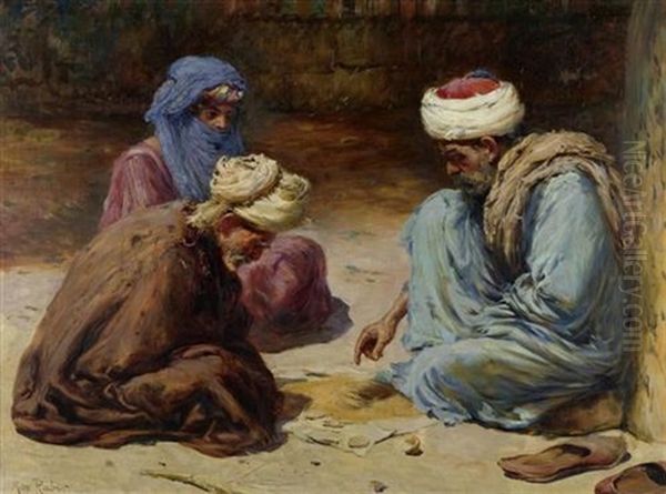 Wahrsager In Kairo Oil Painting by Max Friedrich Rabes