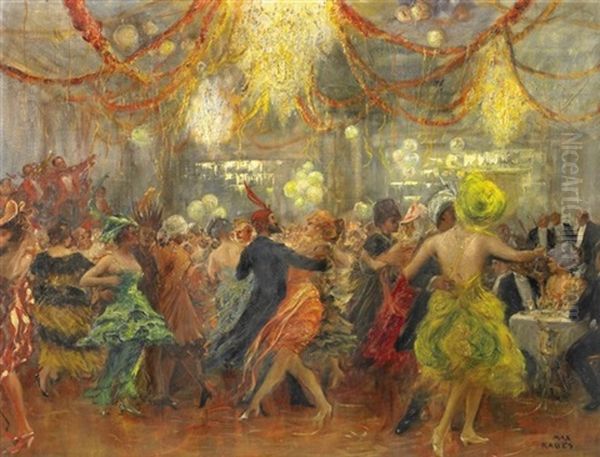 Der Maskenball Oil Painting by Max Friedrich Rabes