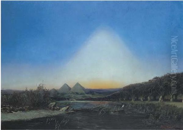 The Pyramids Oil Painting by Max Friedrich Rabes