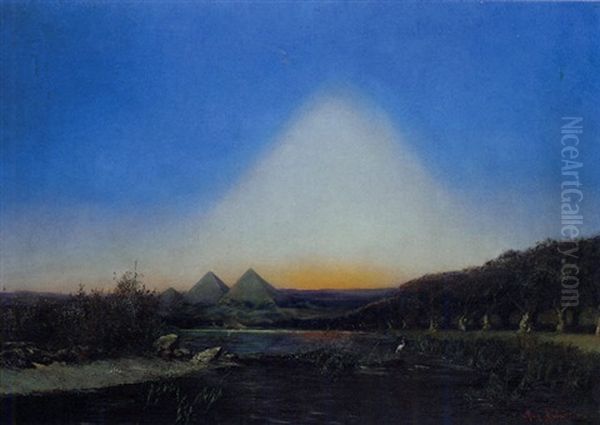 The Pyramids Oil Painting by Max Friedrich Rabes