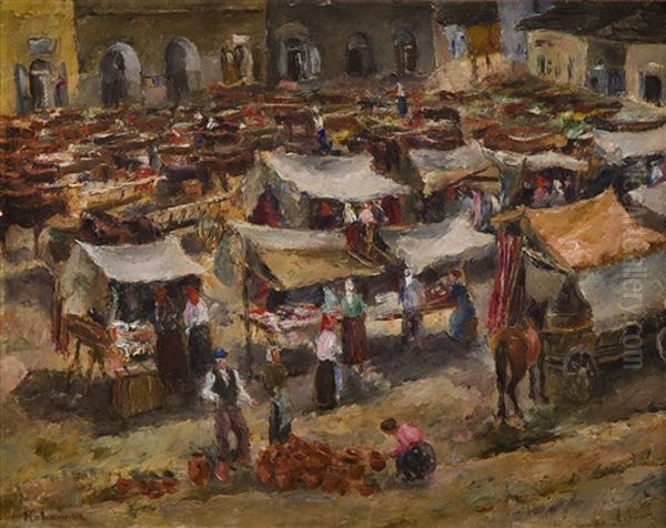 Rynek Miejski Oil Painting by Henryk Rabinowicz