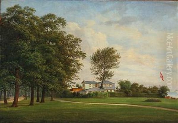 Summer Day In Klampenborg, Close To The Beach Oil Painting by Niels Groenbek Rademacher