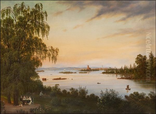 The Bay Of Vyborg Oil Painting by Niels Groenbek Rademacher