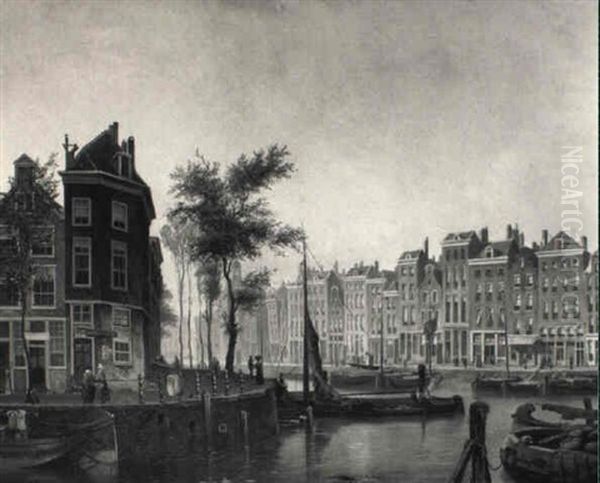 A View Of The Wolfshoek, Rotterdam Oil Painting by Marinus van Raden