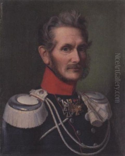 Portrait Des Peter Theodor Sachse, Koniglich Preussischer Rittmeister Und Adjutant Bey Der Landwehr-inspection, Ritter Des Eisernen Creuzes Und St. Wladimir-ordens Oil Painting by Matthias Radermacher