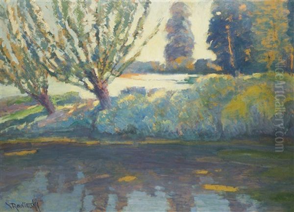 Willows By The Water Oil Painting by Vaclav Radimsky